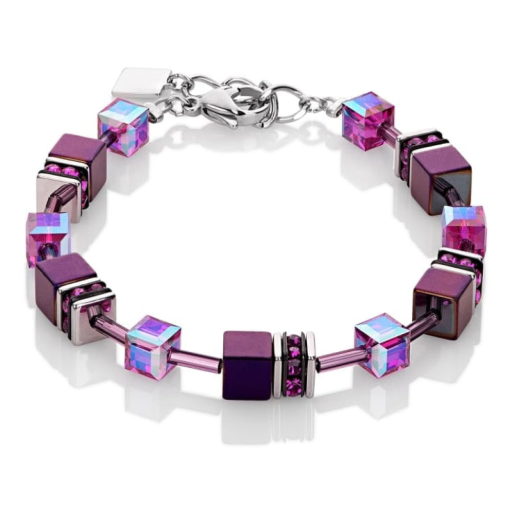 Metallic Plum Swarovski Geo Cube Bracelet