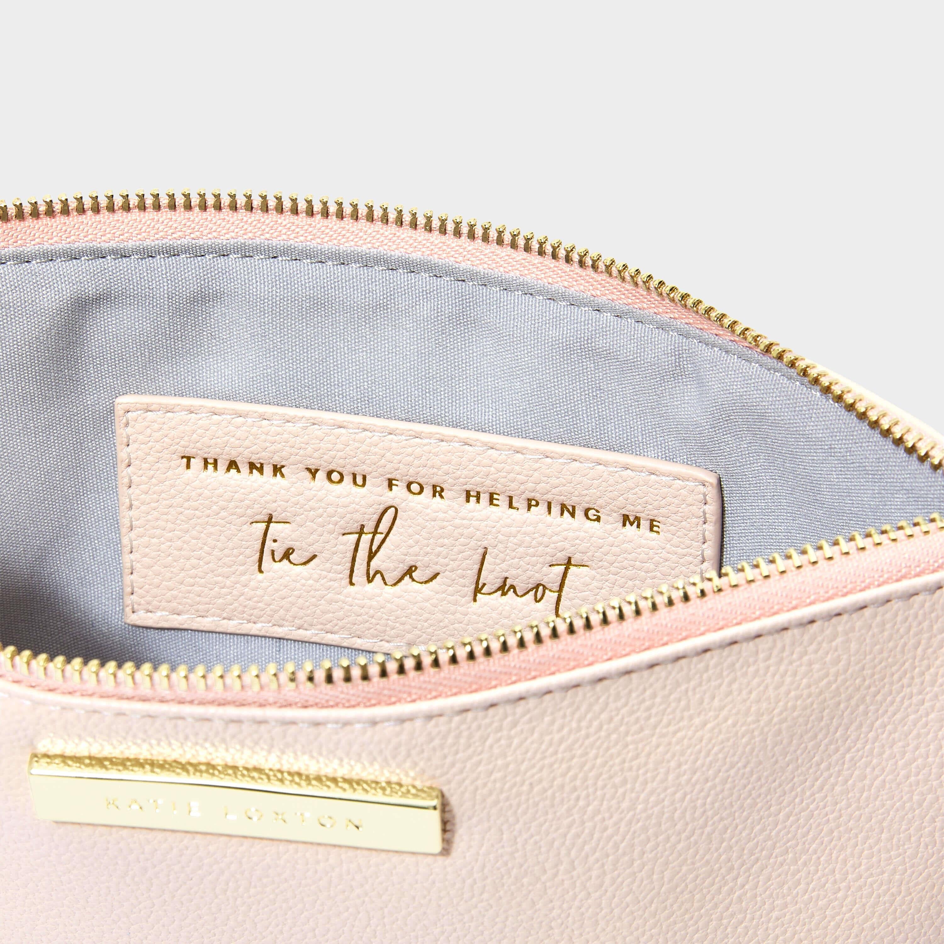 Bridal Semi-Precious Stone Pouch | Thank You For Helping Me Tie The Knot | Pink/ Rose Quartz | 16 X 24 X 1.5cm