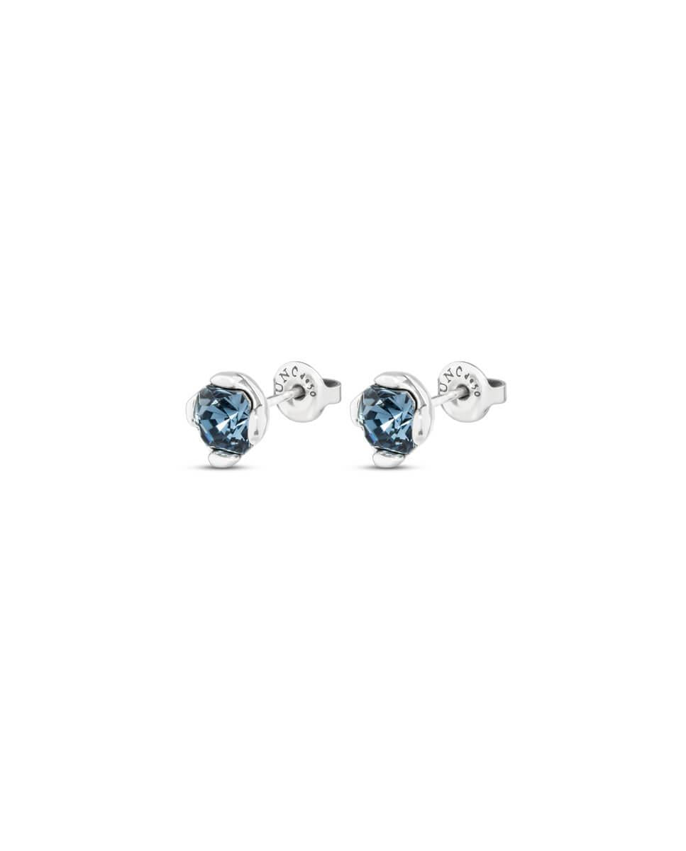Silver Plated Aura Blue Stud Earrings