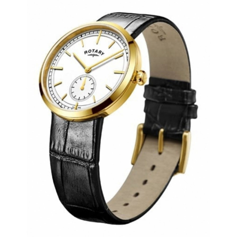 Gold Plated Dial & Leather Strap Gents Watch