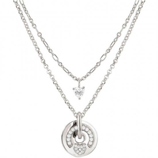 Sentimental Silver & CZ Pave Heart Necklace