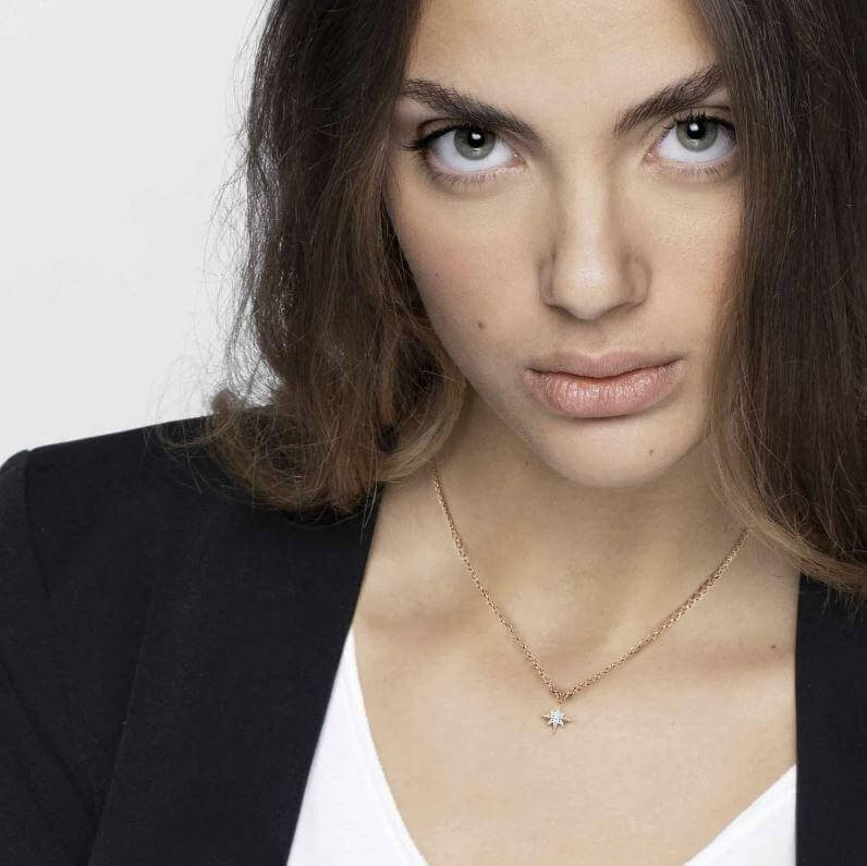 Sweetrock Romance Silver & CZ Wind Rose Pendant Necklace