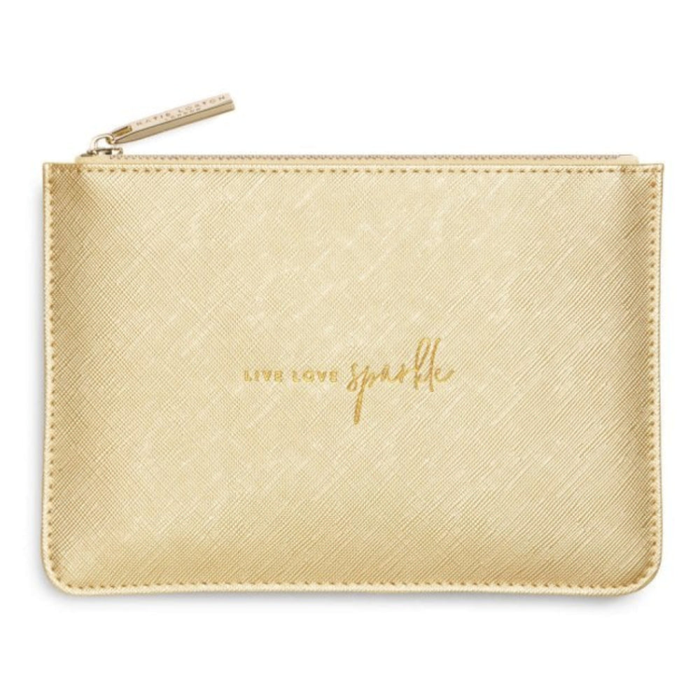 PETITE PERFECT POUCH ��������� LIVE LOVE SPARKLE - Metallic Gold - 11.5x17.4cm