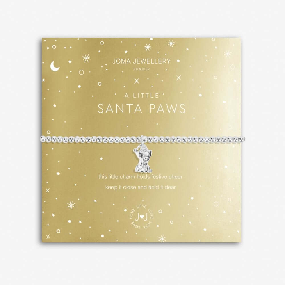 Christmas A Little | Santa Paws | Silver | Bracelet | 17.5cm Stretch