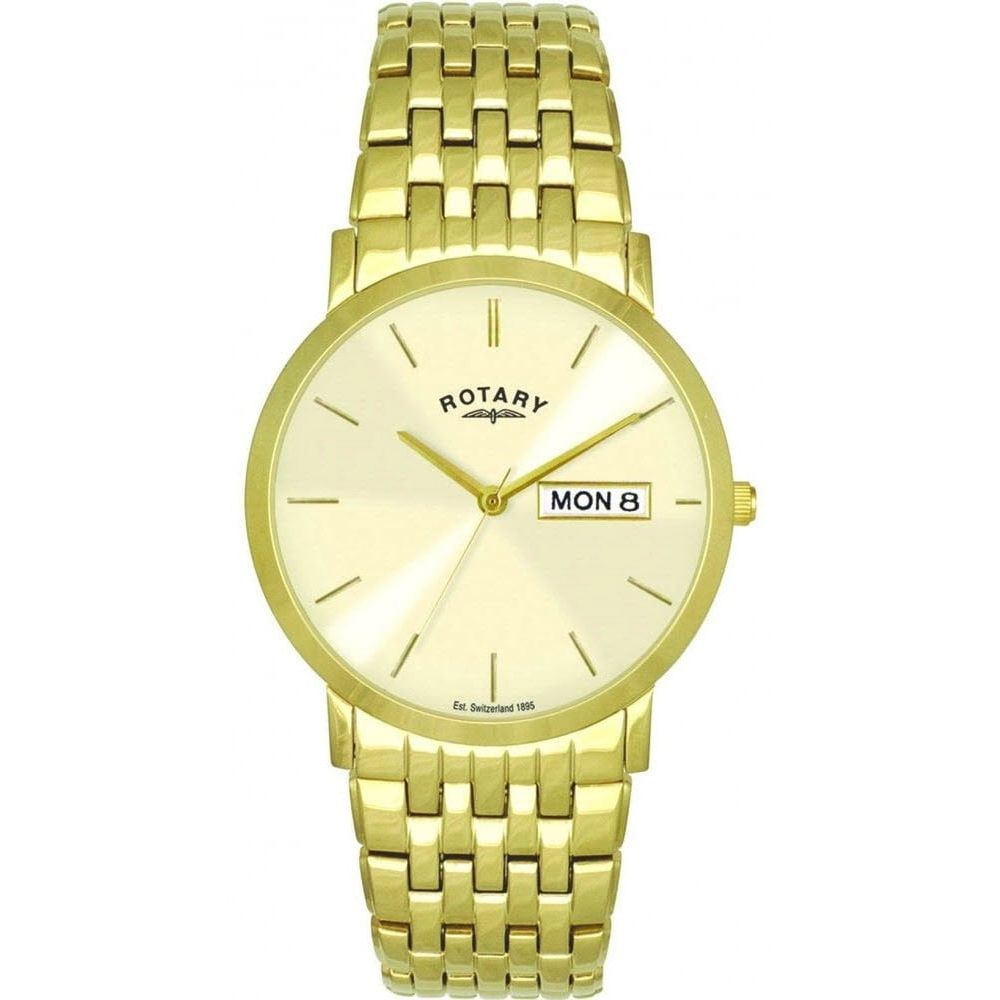 Gold Plated Gents Bracelet Wristwatch