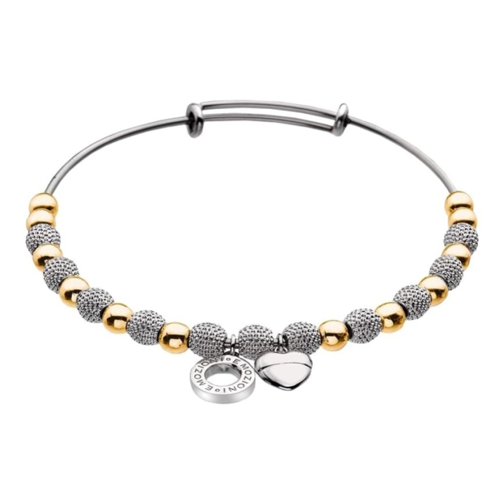 Emozioni Yellow Gold and Silver Plate Ula Bangle - Large