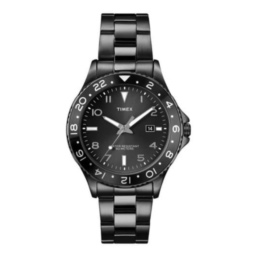Gents Black IP Steel Bracelet Watch