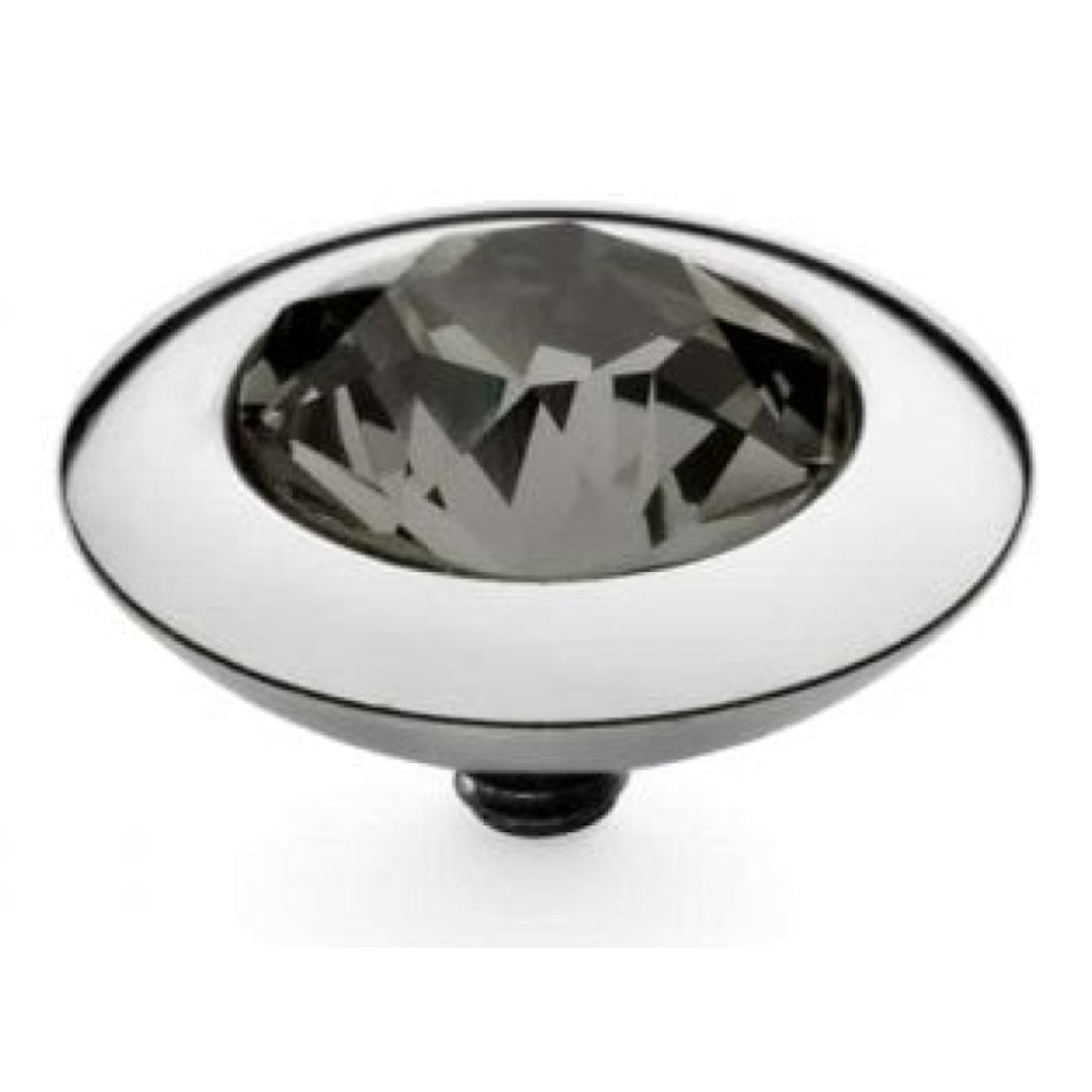 Famosa Silver 13mm Tondo Ring Top Black Diamond