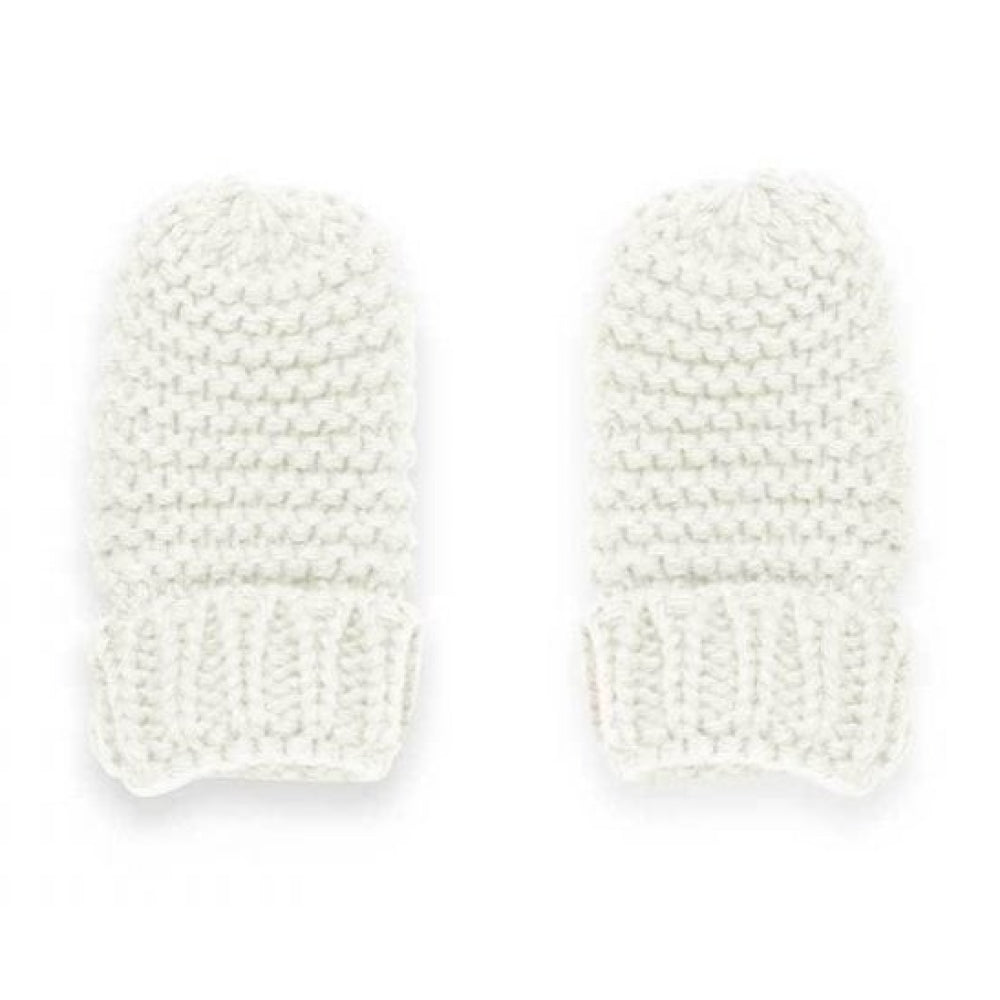 Baby Hat and Mittens Set 0-6 Months | White
