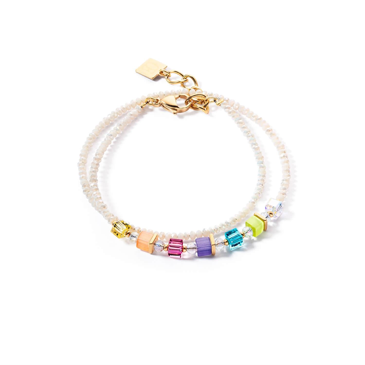 Joyful Colours Gold Rainbow Wrap Bracelet