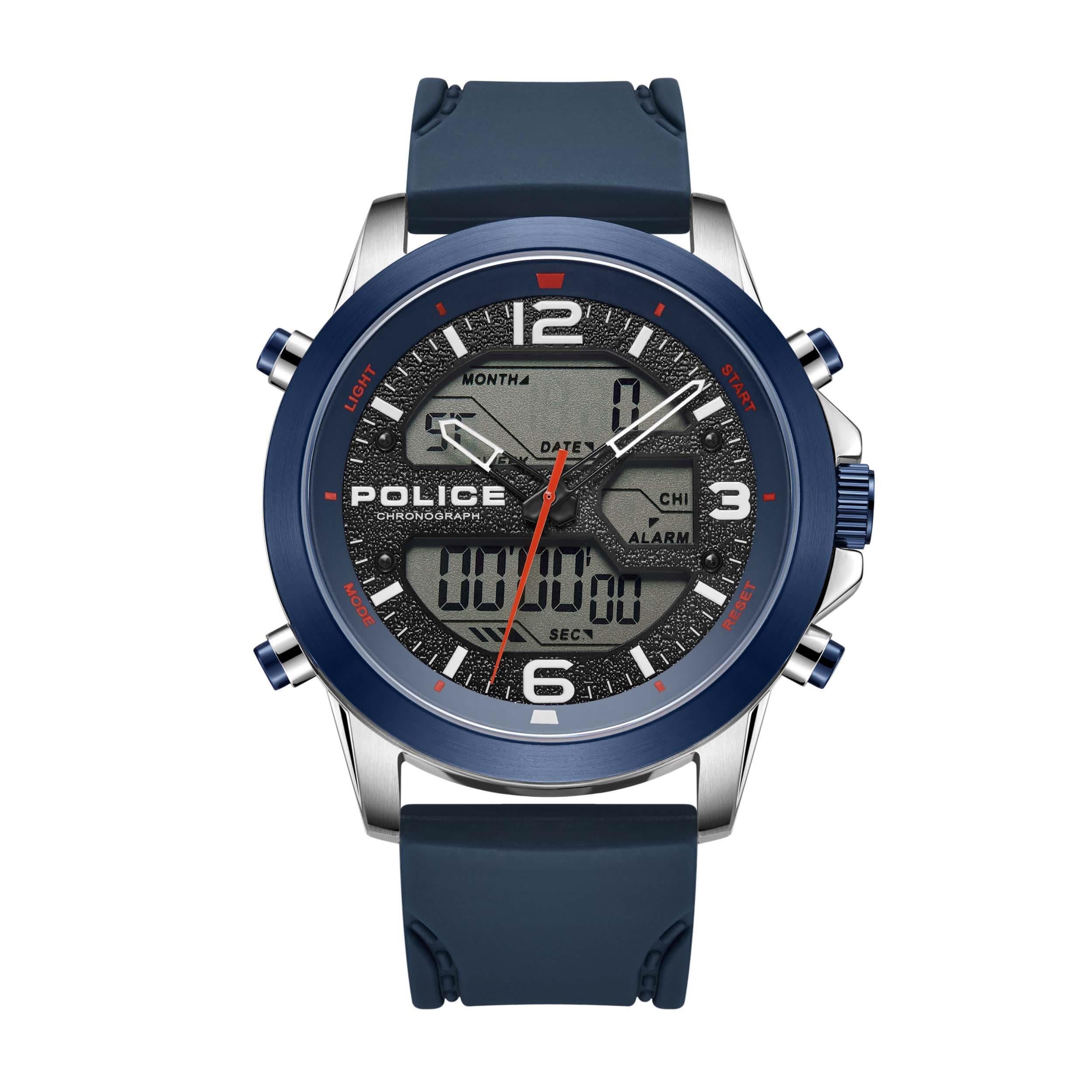 RIG Blue Digital Silicone Strap Watch