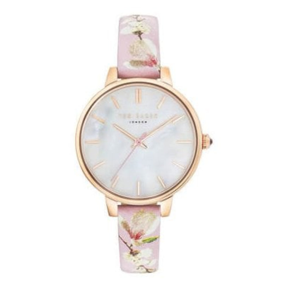 Rose Gold Pink Floral Ladies Watch