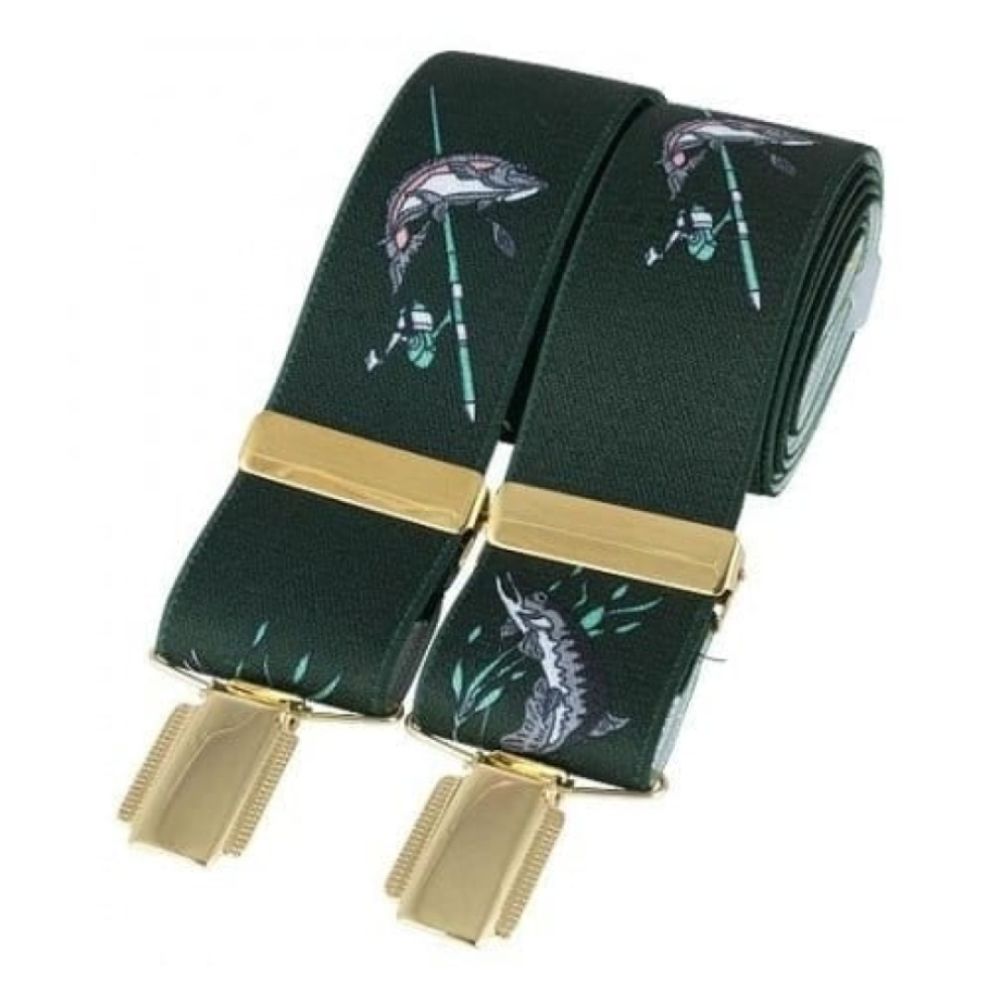 Rod & Pike Green Elasticated Braces