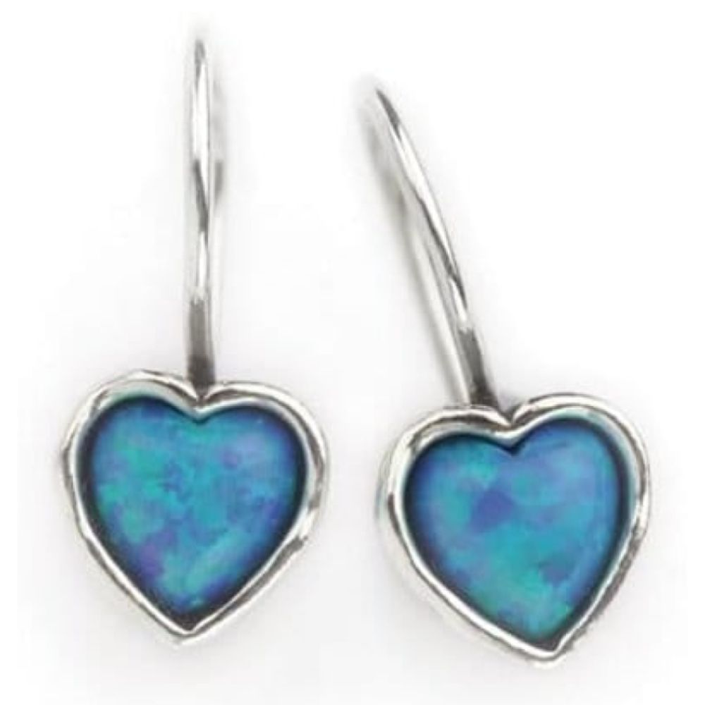 Ladies Handmade Silver Earrings With Opal Stones