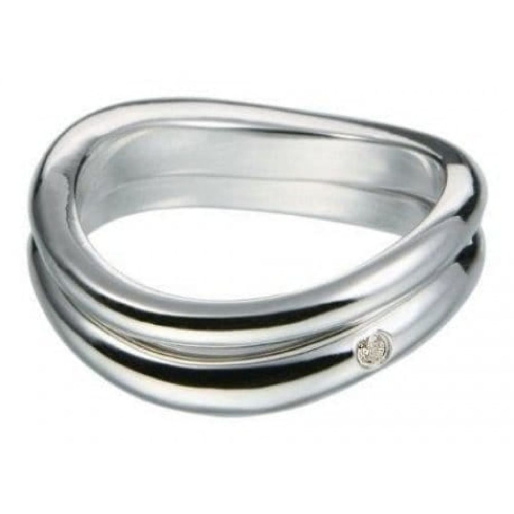Ladies Sleek Silver Go With The Flow Ring