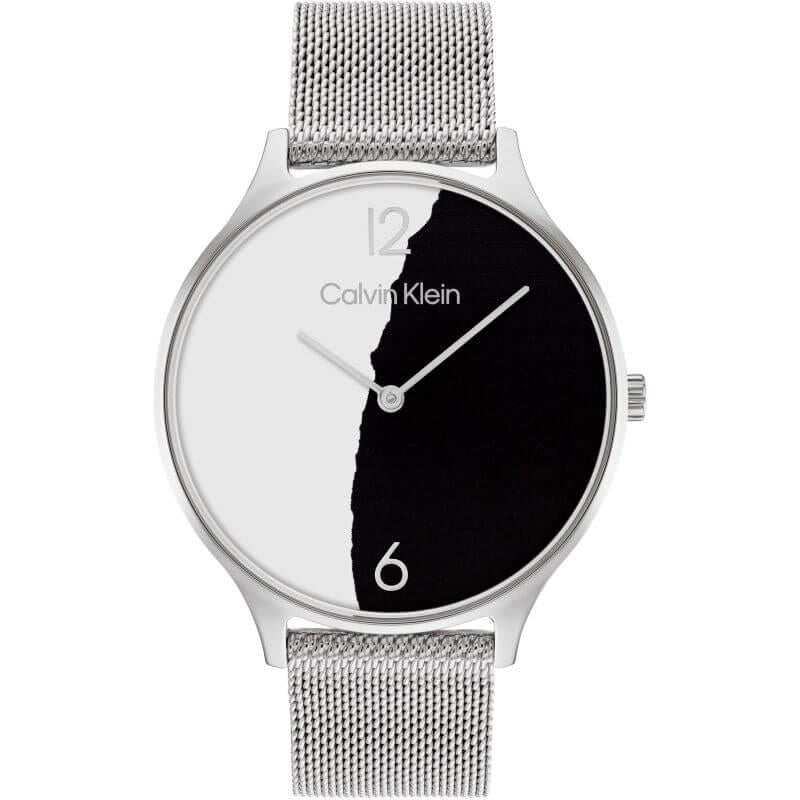 2H Two-Tone Paper Dial Stainless Steel Mesh Bracelet Ladies Watch