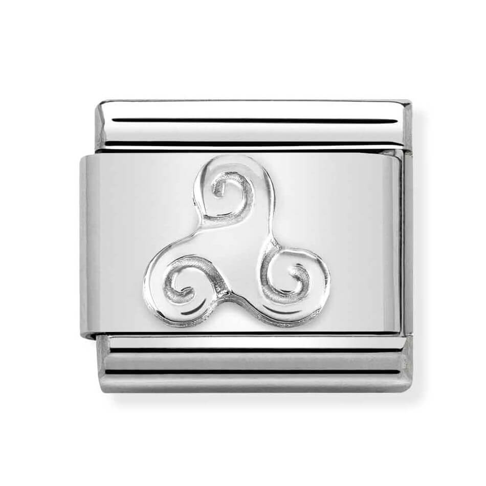 Classic Composable Link In Silver With Triskell Symbol