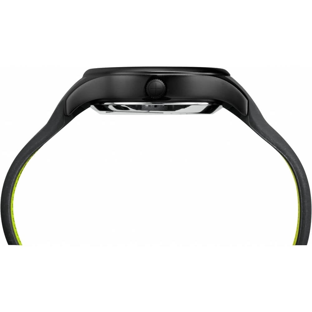 iQ+Move Mens Black finish Case Black Dial Lime Green Accents Black Silicone Strap