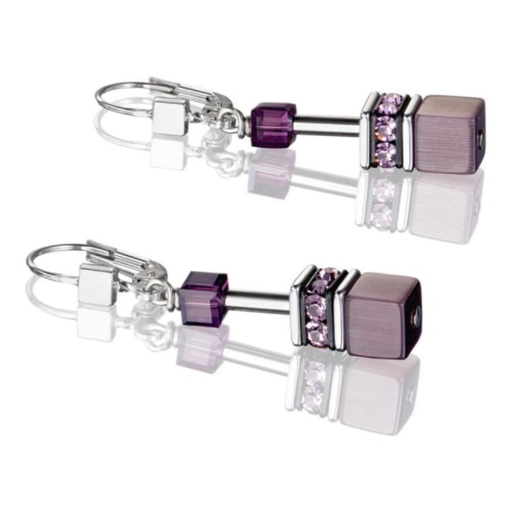 Geo Cube Multicolour Dark Rainbow Pierced Earrings