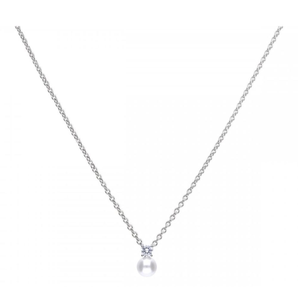 Pearl and Zirconia Pendant Necklace