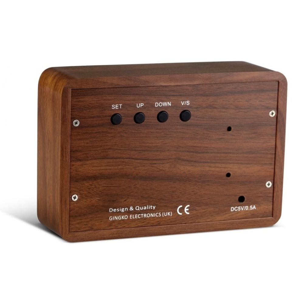 Brick Walnut Click Clock/Green LED