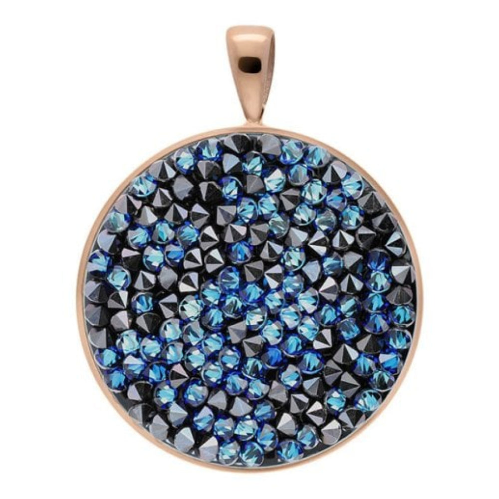 Pendant Tirano Big 25mm Bermuda Blue Crystals In RG