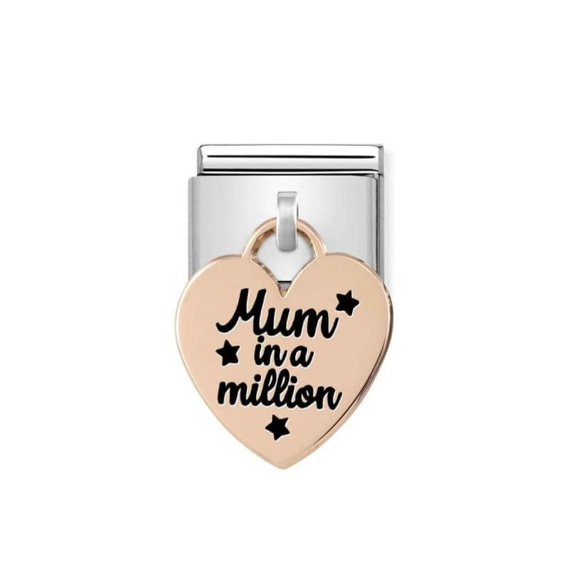 Classic Engraved Mum In a Million Link SS & 9k Rose Gold