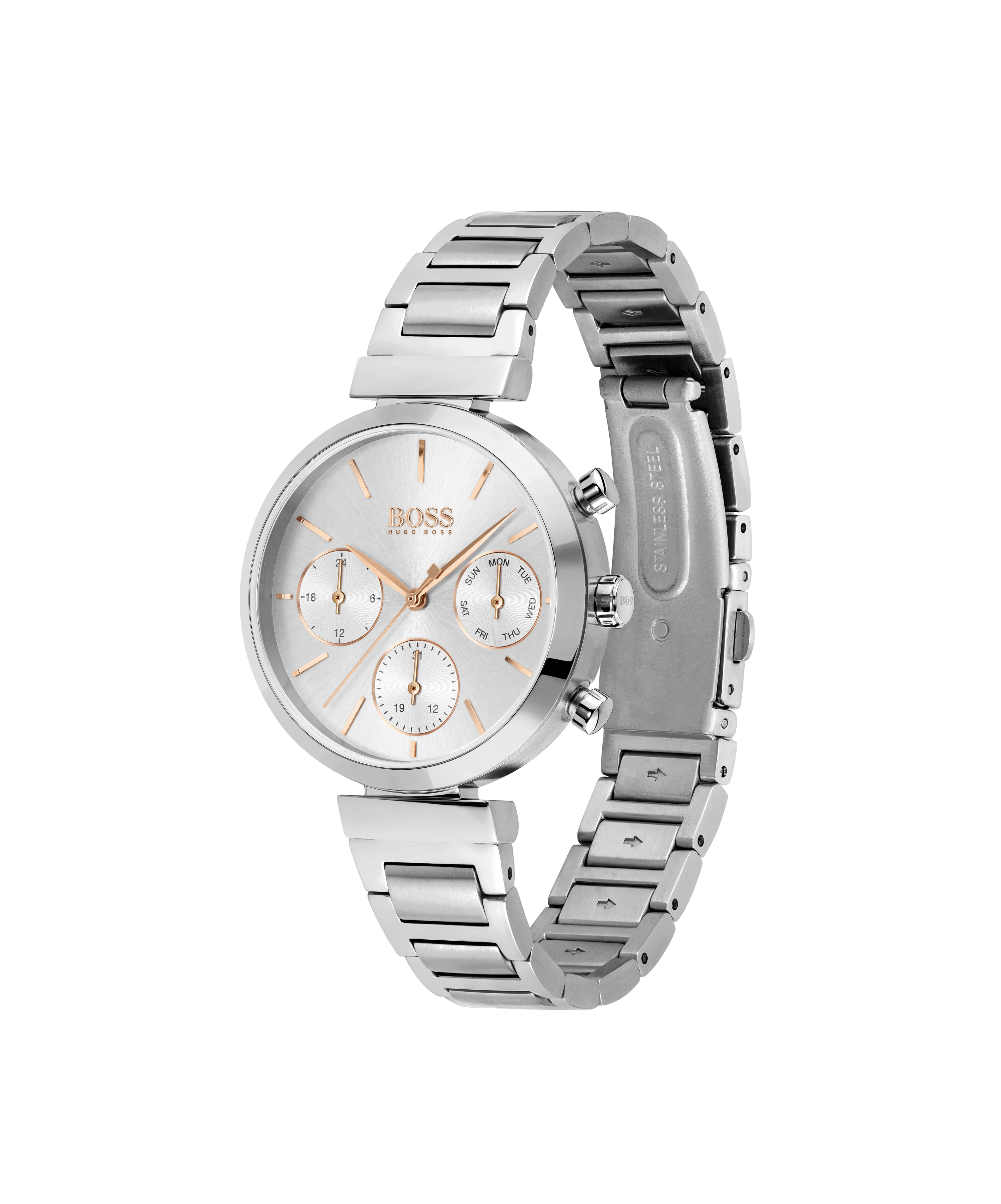Flawless Silver & White Multifunction Ladies Watch