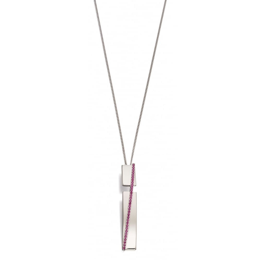 Silver Pink CZ Par Pendant