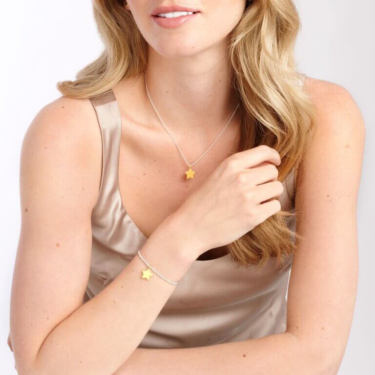 A Little | Birthday Girl | Silver And Gold | Bracelet | 17.5cm Stretch