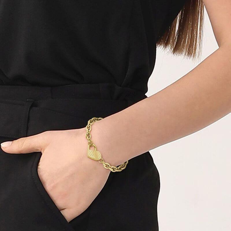 Dinya Light Yellow Gold IP Ladies Bracelet