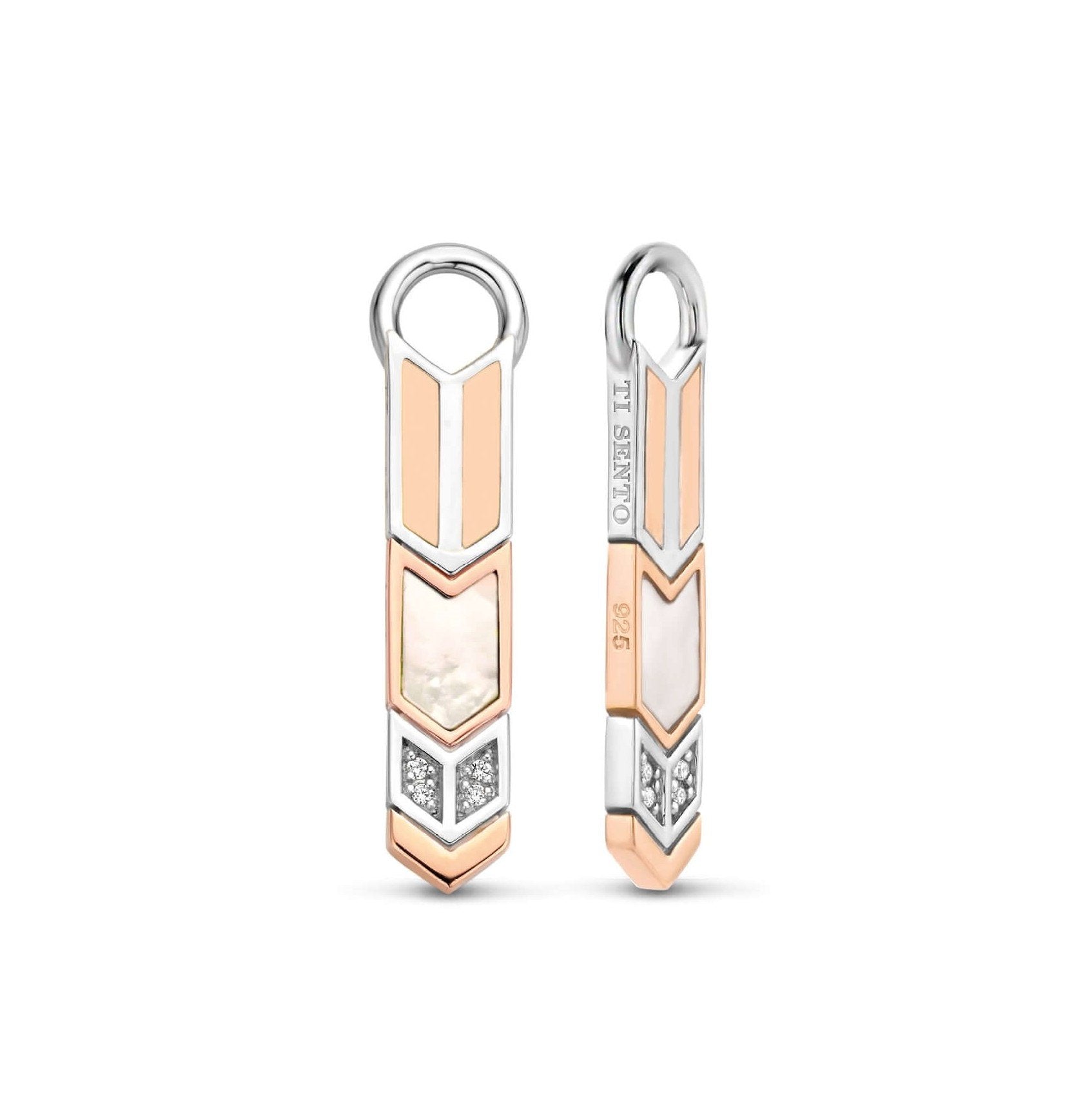 Rose Gold Tone Feather Pattern Ear Charm