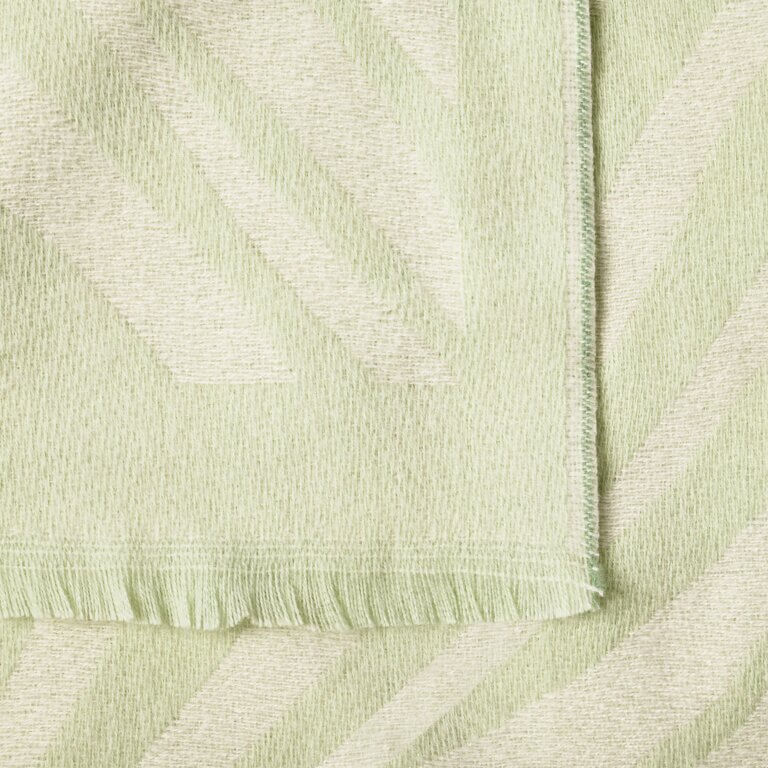 Printed Blanket Scarf Zebra Off White / Sage