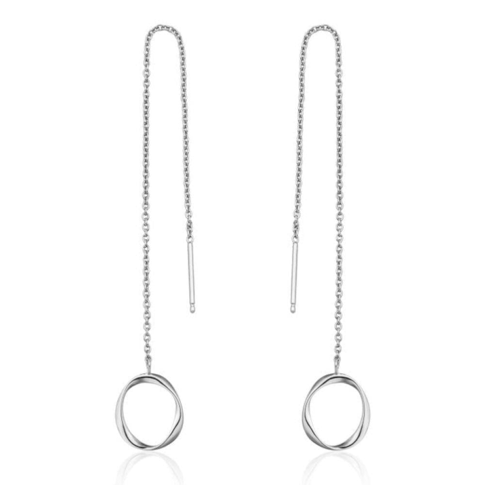 Twister Threader Earrings Silver