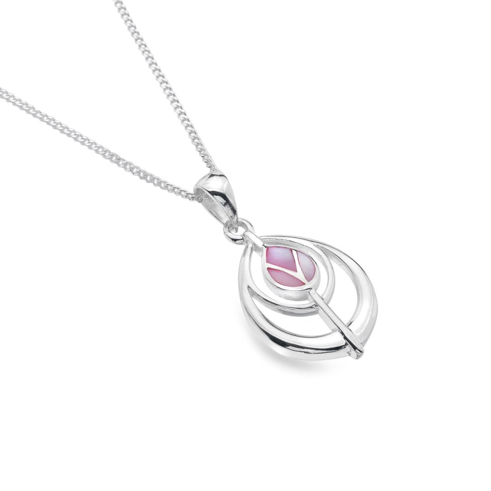 Mackintosh Pink MOP Teardrop & Tulip Pendant Necklace