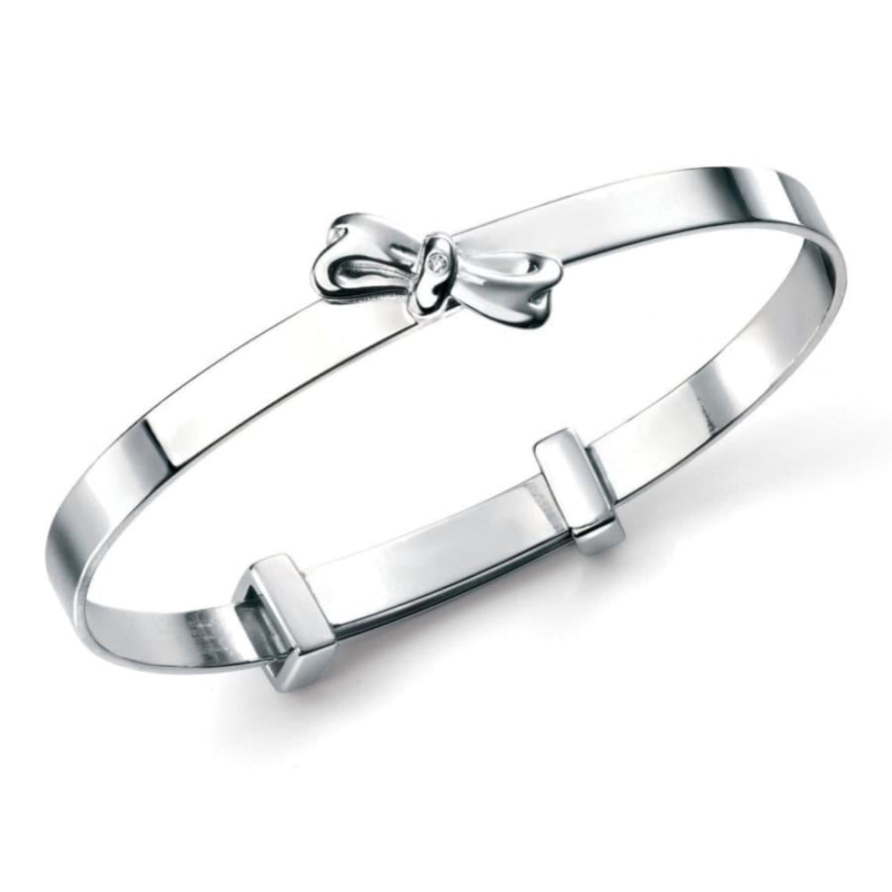Girl's Silver Bow Bangle