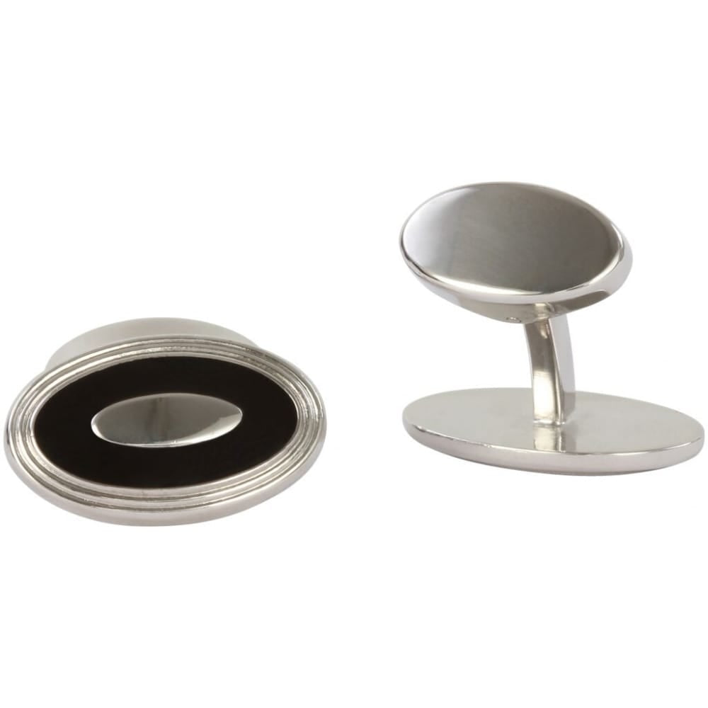 Oval Enamel Black David Aster Cufflinks