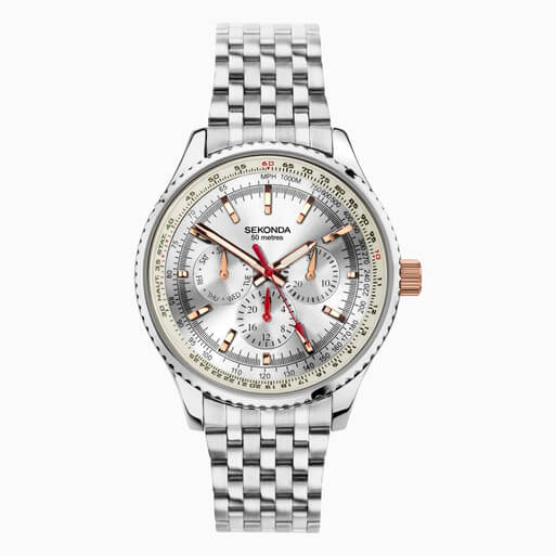 Maverick Silver Dial & SS Bracelet Strap Men's Watch