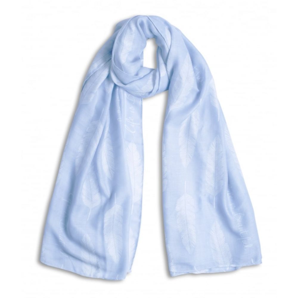 Sentiment Scarf - Life Is Beautiful - Powder Blue