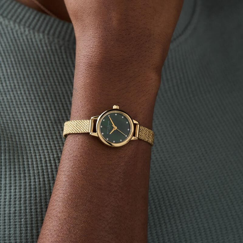Classics Green & Gold Mesh Watch