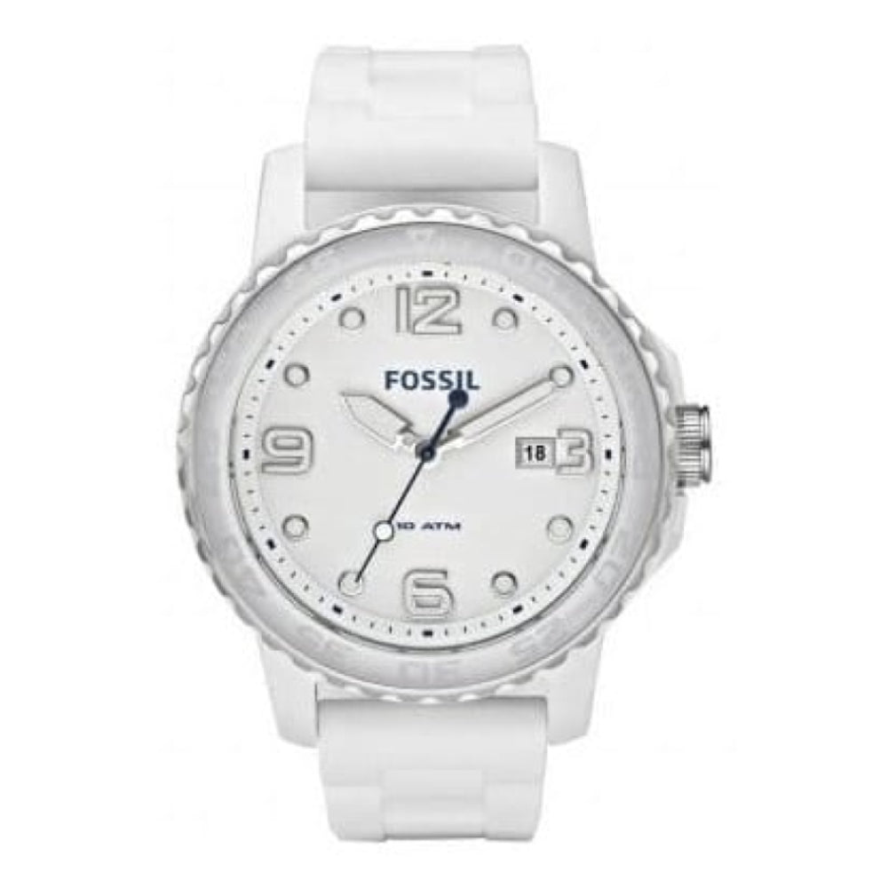 White Rubber Oversized Gents Wristwatch
