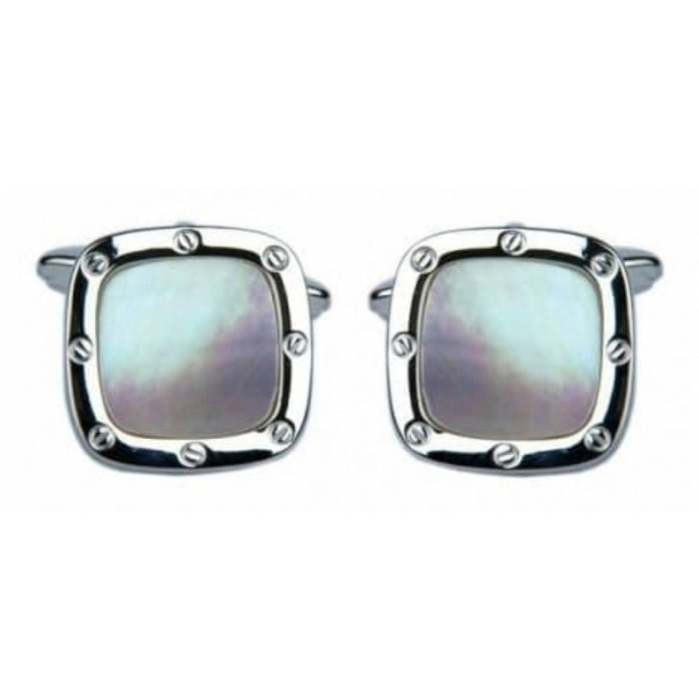 Square Shaped Porthole Mother Of Pearl Cufflinks