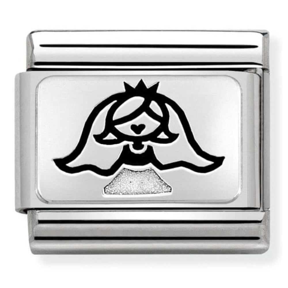 Composable Classic Oxidised Plates In Steel & 925 Silver Bride Charm