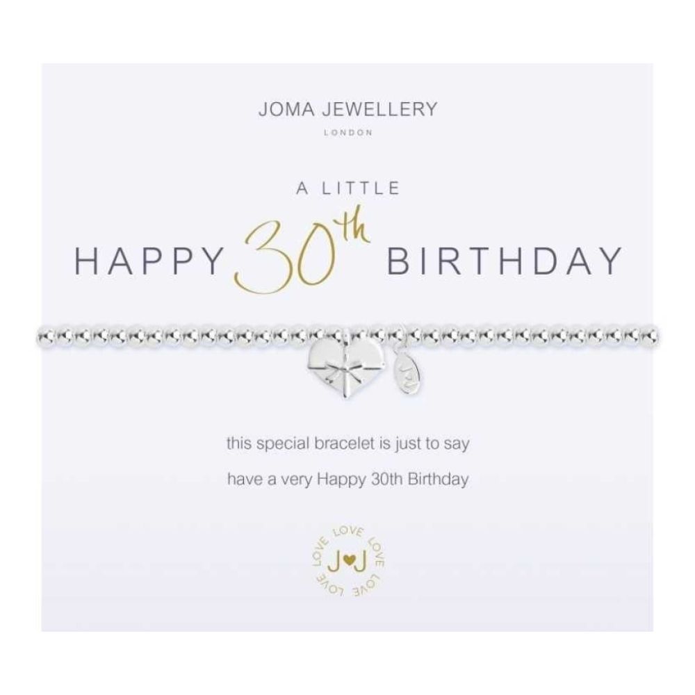 a little HAPPY 30TH BIRTHDAY - silver bracelet