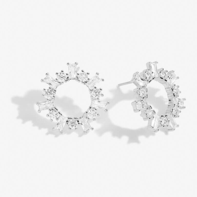 Statement Studs | Silver | Sunburst Crystal | Earrings