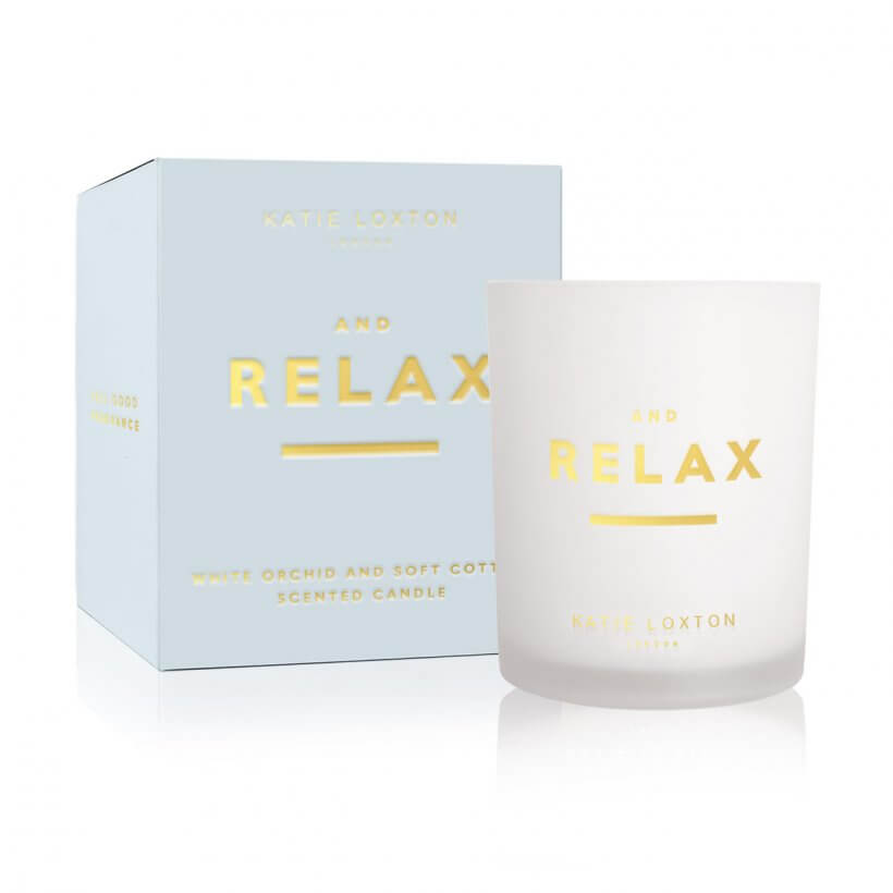 Sentiment Candle | And Relax | White Orchid And Soft Cotton