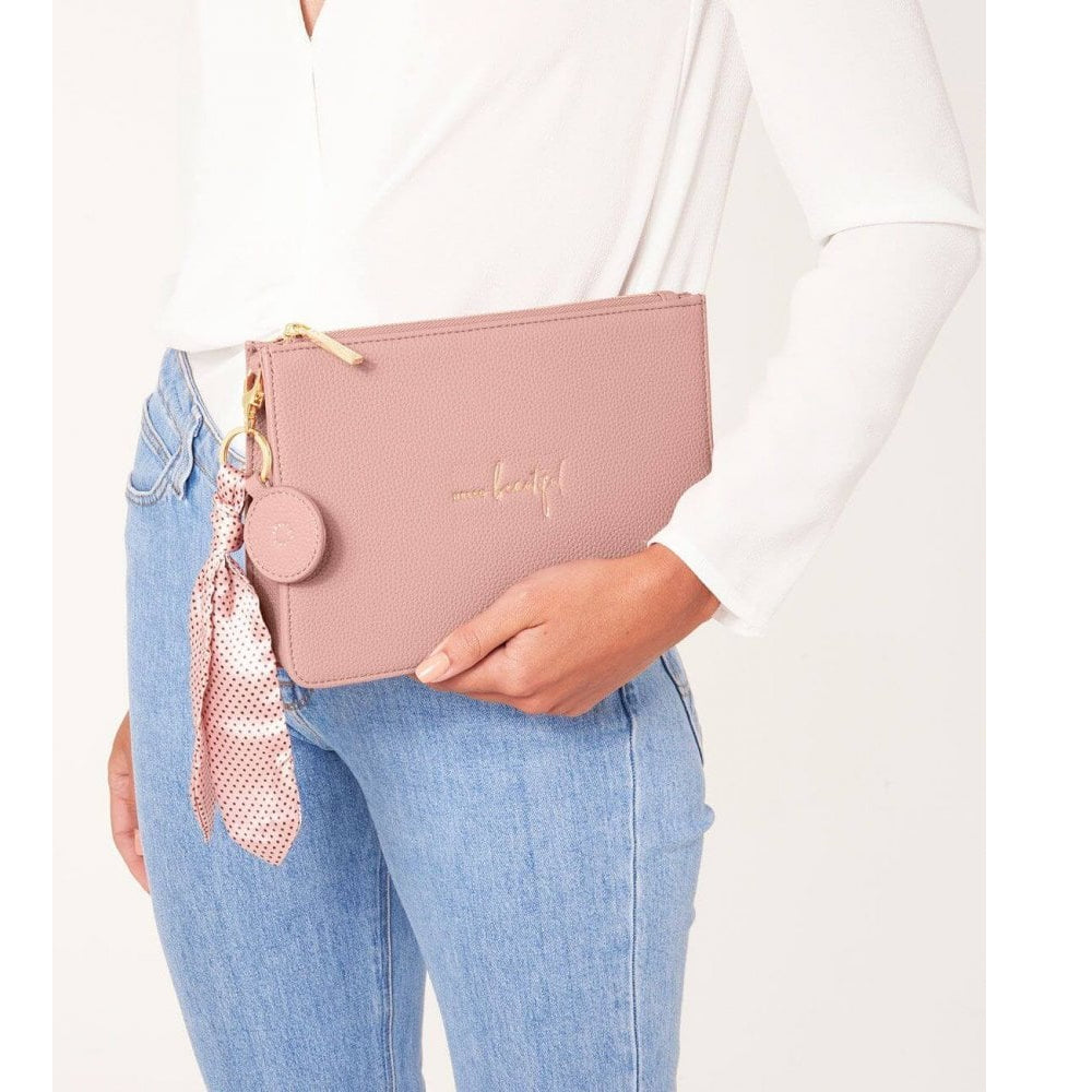 Stylish Structured Pouch | Hello Beautiful | Pink | 16 X 24 X 5 Cm