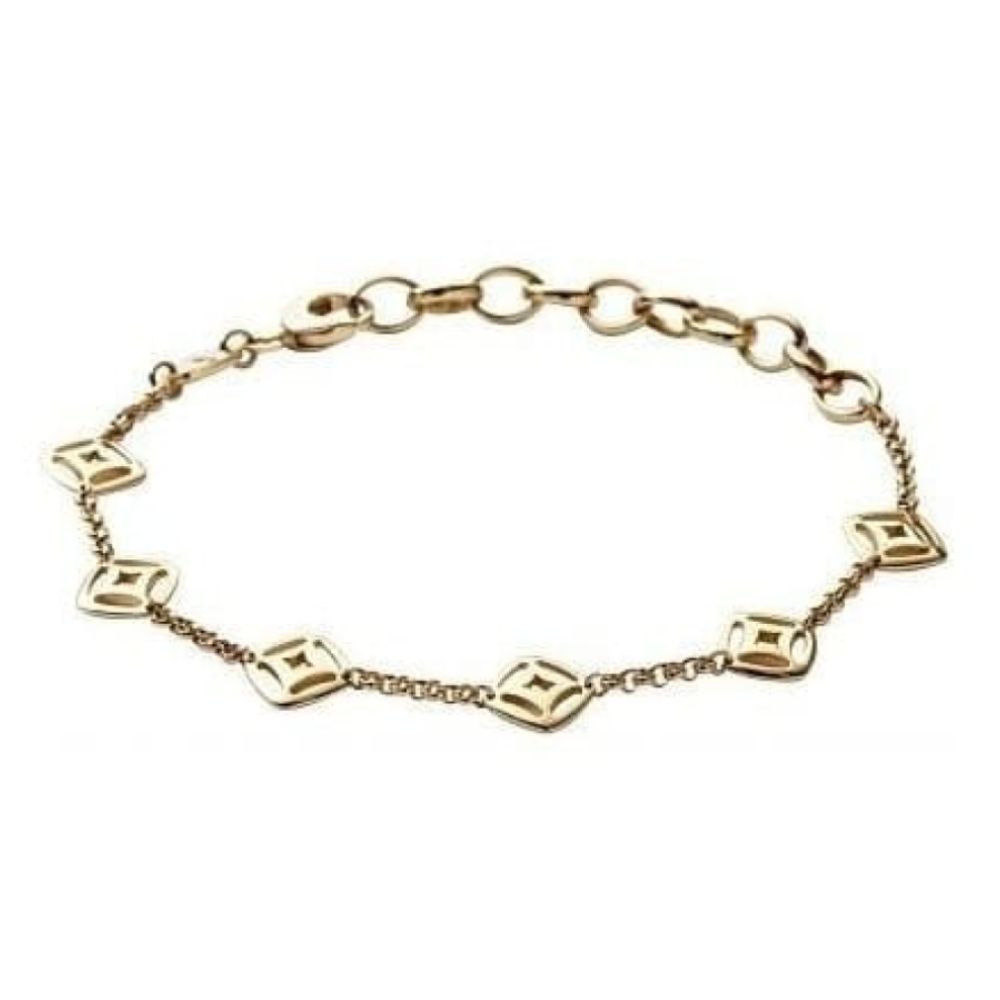 Ladies Gold Plated Steel Square Pendant Bracelet