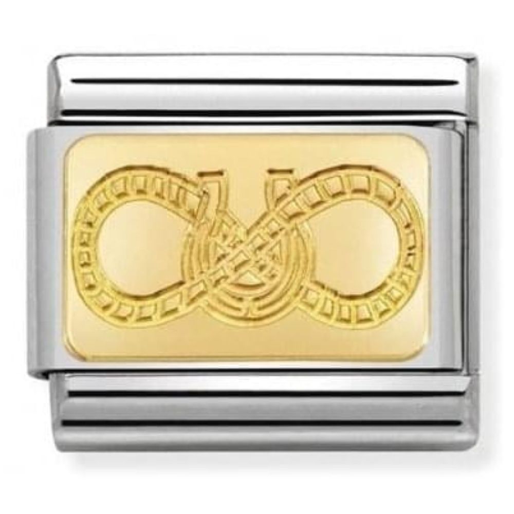 Stainless Steel & Gold Horseshoe with Infinity Knot Classic Link