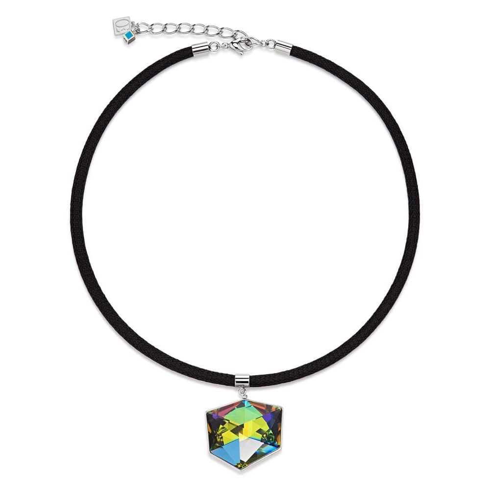 Multicolour Crystal & Enameled Mesh Chain Necklace
